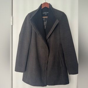 Andrew Marc Gray Wool Blend Coat — Asymmetrical Zip Front Jacket